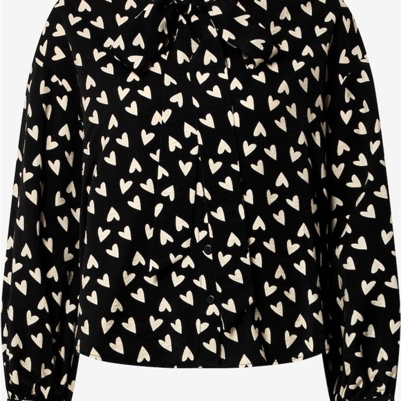 NWT EDITED meike black and white heart pattern blouse size eu 34 us size small - Picture 8 of 10